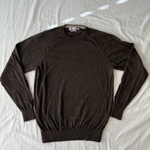Peter Millar Extrafine Italian Merino Wool Brown Crewneck Sweater Fits Small
